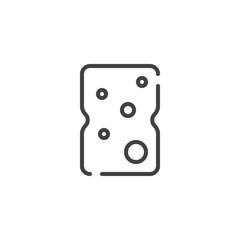 Sponge line icon, outline vector sign, linear style pictogram isolated on white. Symbol, logo illustration. Editable stroke
