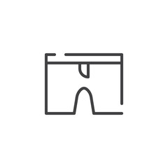 Clean shorts line icon, outline vector sign, linear style pictogram isolated on white. Symbol, logo illustration. Editable stroke