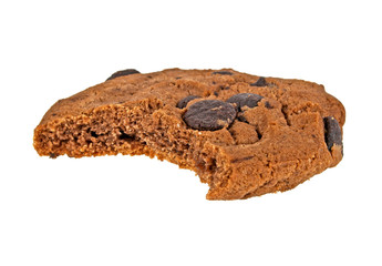 Chocolate chip cookies isolated on white background