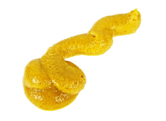 Mustard spill isolated on a white background
