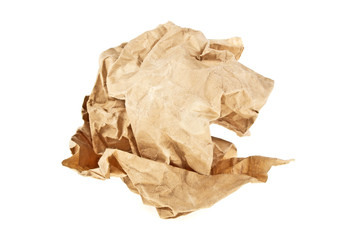 Crumpled paper on a white background