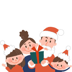 vector illustration of a family having a good Christmas