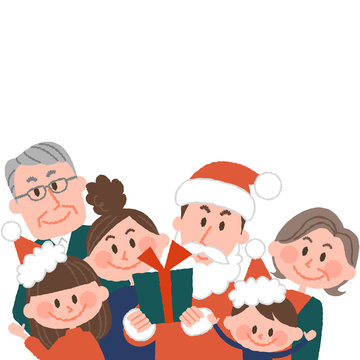 vector illustration of a family having a good Christmas