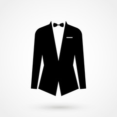 Vector illustration of black suit icon