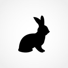 rabbit icon, vector rabbit silhouette, isolated bunny