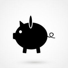Piggy bank icon. Pictograph of moneybox
