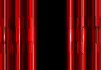 Abstract red futuristic black blank space center design modern technology background vector illustration.