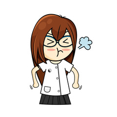 Female chinese doctor has various facial expressions many emotion