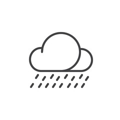 Heavy rain line icon, outline vector sign, linear style pictogram isolated on white. Symbol, logo illustration. Editable stroke