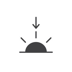 Sunset icon vector, filled flat sign, solid pictogram isolated on white. Symbol, logo illustration.