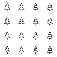 Fototapeta premium Christmas tree icon collection - vector illustration