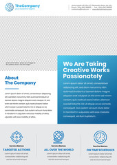 Flyer template - A4 Size - light blue colored - Perfect for promote professional business or service