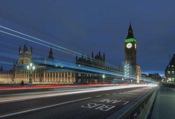 Fototapeta na wymiar Westminster bridge, Big Ben at night