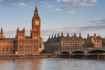 Fototapeta premium Westminster bridge, Big Ben in the morning