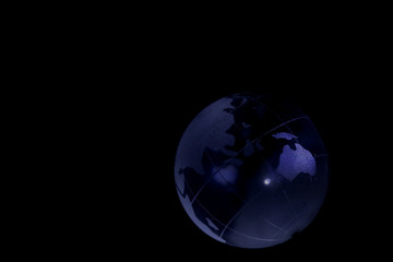Globe 7 - Glass Earth in the darkness