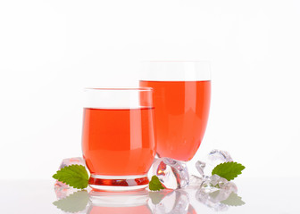 glasses of strawberry juice