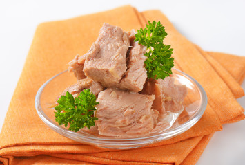 bowl of canned tuna