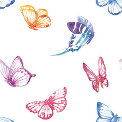 Watercolor butterfly pattern