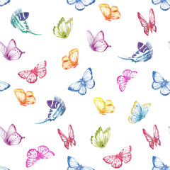 Watercolor butterfly pattern