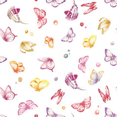 Watercolor butterfly pattern
