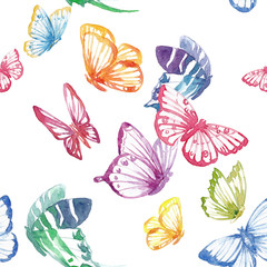Watercolor butterfly pattern