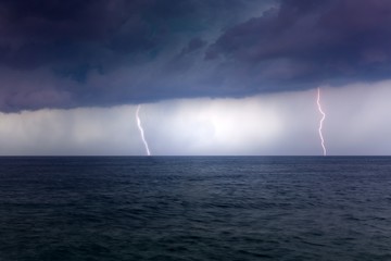 Large storm over the sea photo