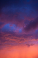 Fototapeta na wymiar Majestic pink clouds. Sunset.