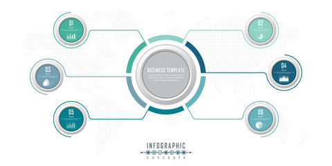 Abstract infographic timeline business template with options, parts, steps or processes. Vector infographic illustration can be used for chart, diagram, web design, presentation, workflow layout