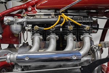 Closeup photo of motorcyle engine