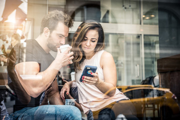Couple in a bar outdoors