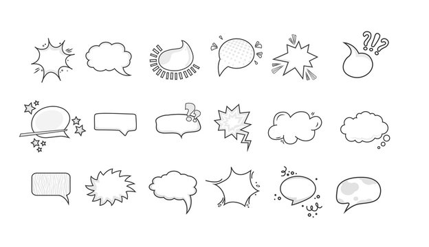 Comic speech empty bubbles set vol.7