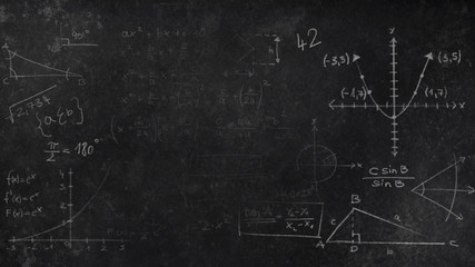 Black Chalkboard Texture with faded mathematical scribbles 