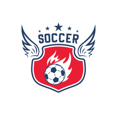 Soccer ball badge for football sport club design