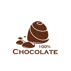 Chocolate candy, sweet cocoa dessert food icon