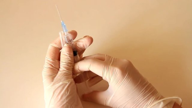 Syringe prepared for injection
