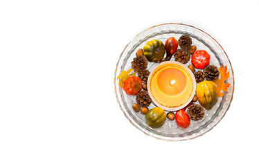 Autumn decor on a white background