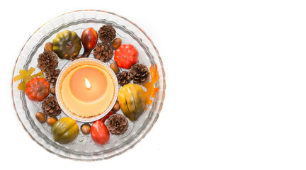 Autumn decor on a white background