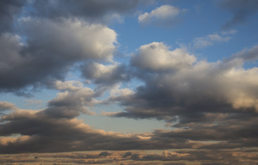Dark sky with blak clouds brings storm rain
