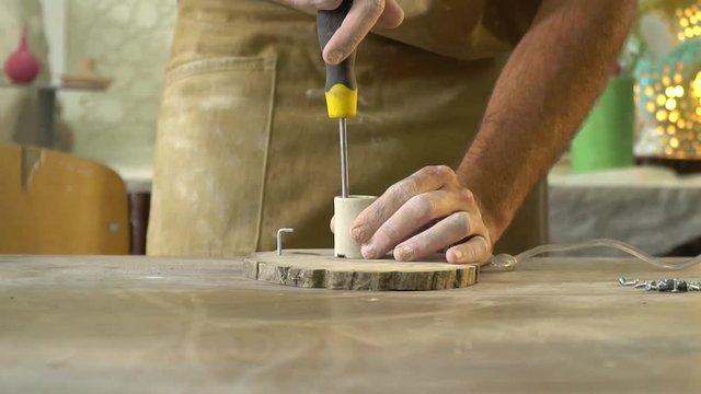 Process of making a product in the pottery workshop