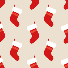 Christmas Stocking Seamless Pattern