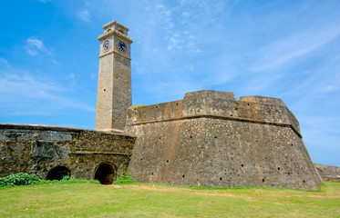 Fototapeta na wymiar Historical buildings & architecture inside the Galle Dutch fort. Galle Dutch fort is a historical, archaeological and architectural heritage monument which is more than 423 years