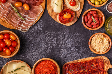 Typical spanish tapas concept.