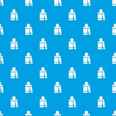 Fototapeta premium Stack of books and apple pattern seamless blue