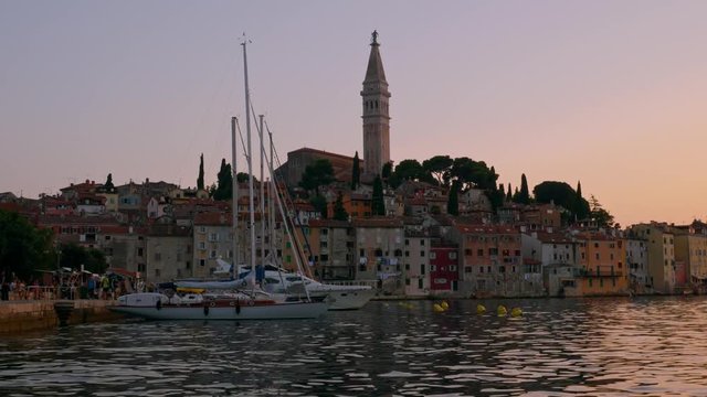 Beautiful sunset in a Rovinj, Croatia