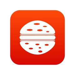Burger icon digital red