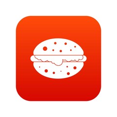 Burger icon digital red