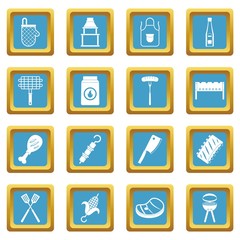 BBQ food icons azure