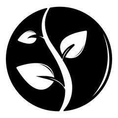 Sprout icon, simple black style