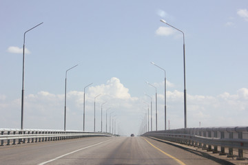 Fototapeta na wymiar Bridge and blue sky