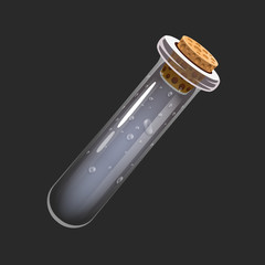 Bottle of air. Game icon of magic elixir. Interface for rpg or match3 game. Air, gas, fog. Small variant.